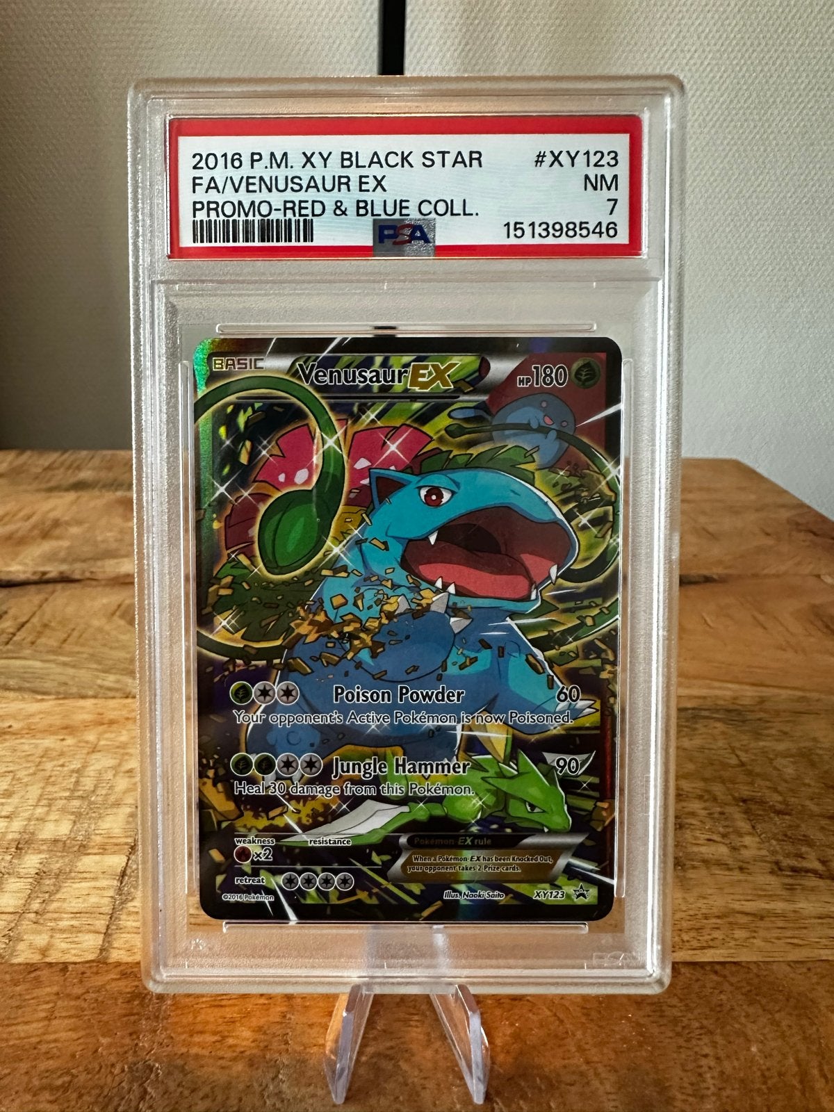 Venusaur EX Pokémon Kaart PSA 7 - 2016 P.M. XY Black Star, Ophalen, Zo goed als nieuw, Losse kaart