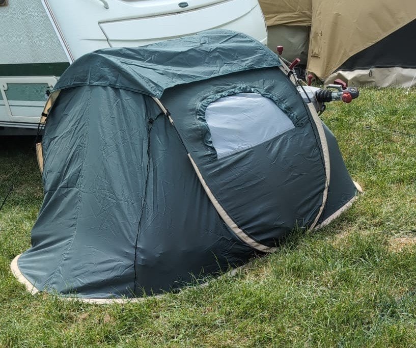 2-Persoons Pop-up Tent / Werptent (Donkergroen – Waterdicht), Caravans en Kamperen, Tenten, Ophalen, Gebruikt, Tot en met 2