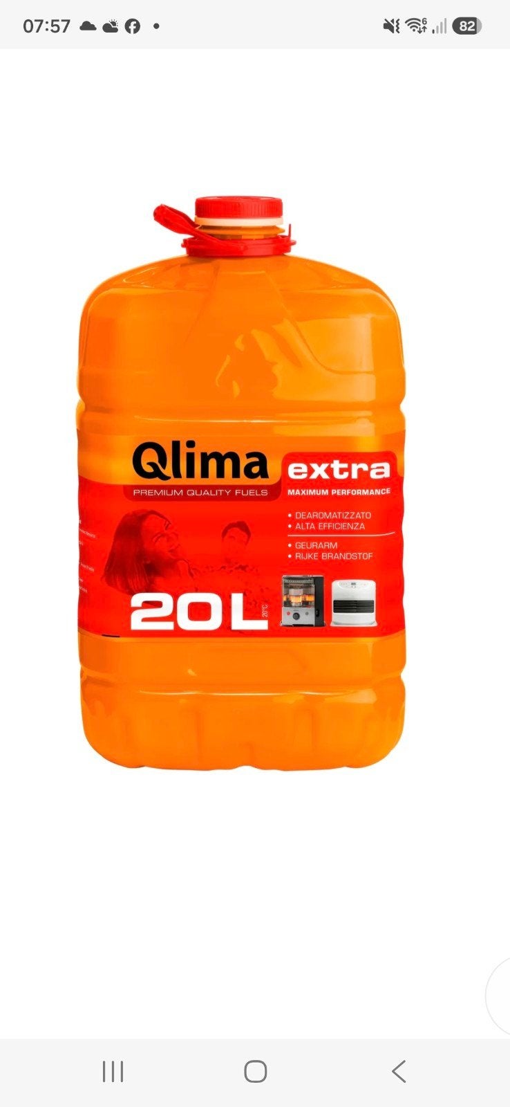 Qlima Extra Petroleum 20L - Geurarm & Rijke Brandstof, Ophalen, Nieuw, Overige brandstoffen, Petroleumkachel