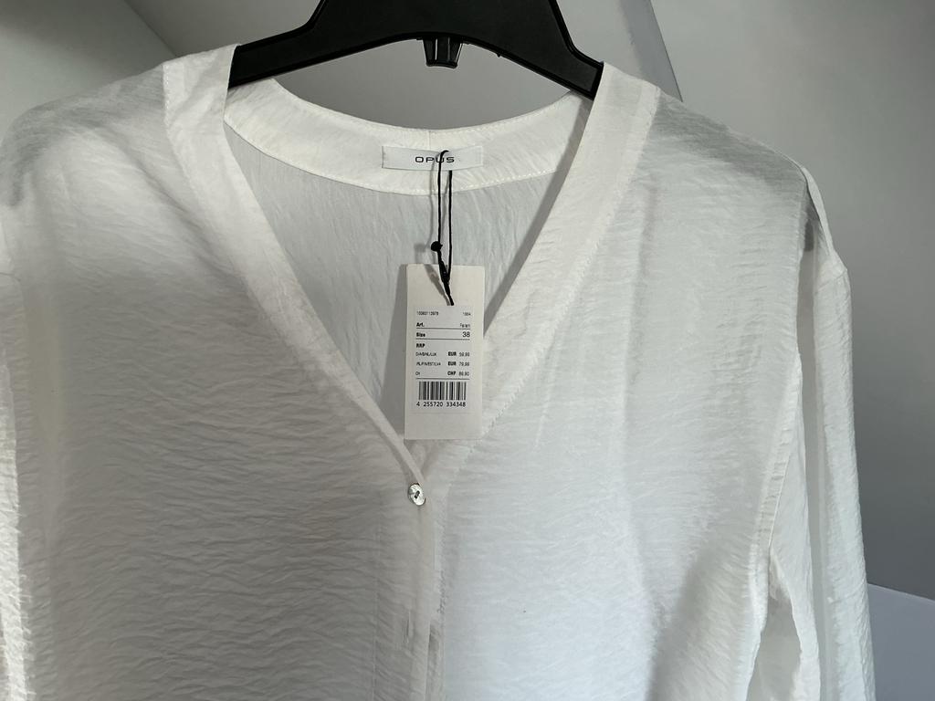 Nieuwe witte blouse van Opus - Maat M. Met prijskaartje, Ophalen of Verzenden, Nieuw, Maat 38/40 (M), Wit