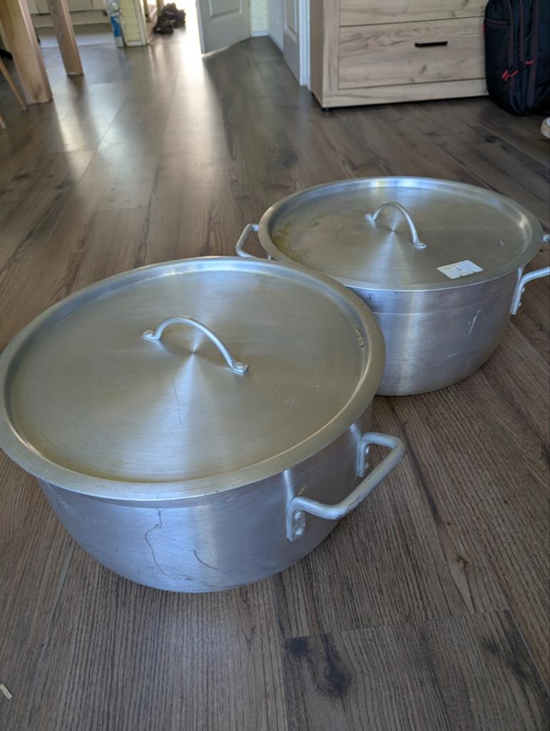GROTE SOEP PASTA STOOF PAN X2 TE KOOP 25 L, Huis en Inrichting, Keuken | Potten en Pannen, Ophalen, Zo goed als nieuw, Aluminium