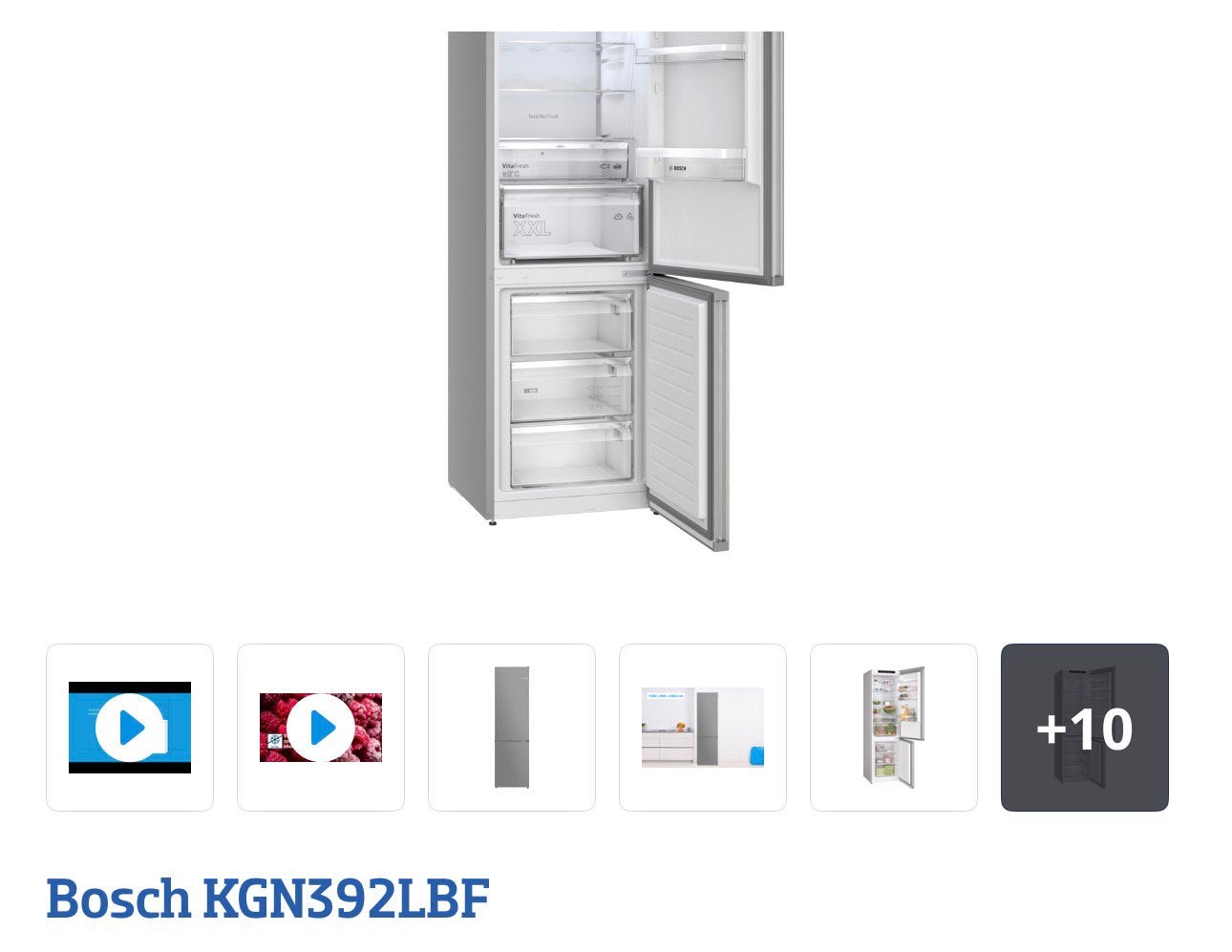 Bosch koelkast met 3 ladenvriezer., Ophalen, 200 liter of meer, Met aparte vriezer, 160 cm of meer