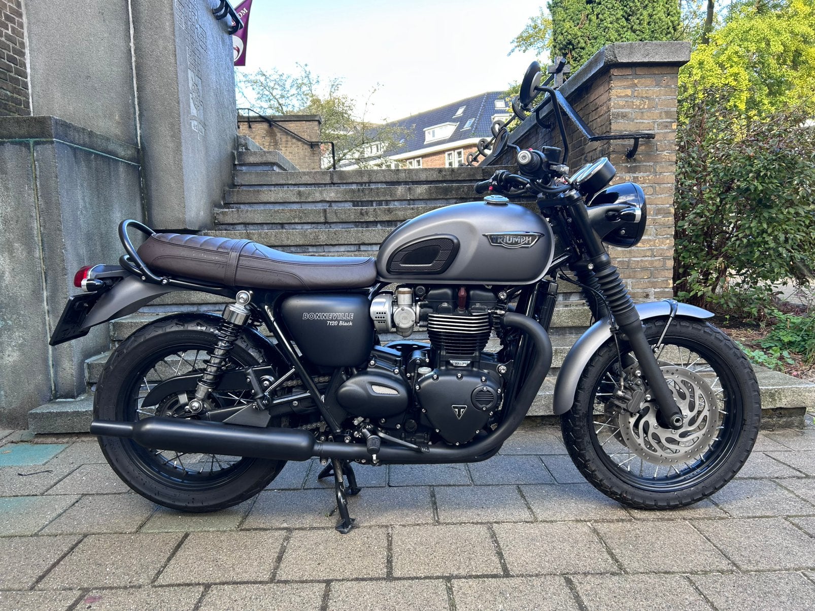 Triumph Bonneville T120 Black - Mat Grey, Motoren, Bedrijf, Toermotor