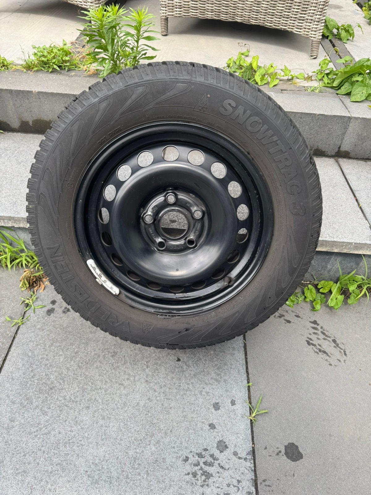 Vw golf 6 origineel velgen 4x met winterbanden 15 intinch, 16 inch, Band(en), Zomerbanden, 205 mm