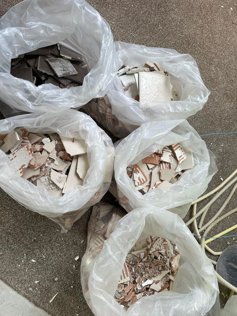 Schoon puin (in zakken), Ophalen, Gebruikt