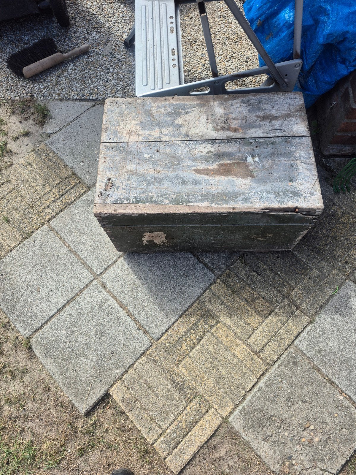 houten timmermans kist 80 jaar oud met handboren, Antiek en Kunst, Antiek | Gereedschap en Instrumenten, Ophalen