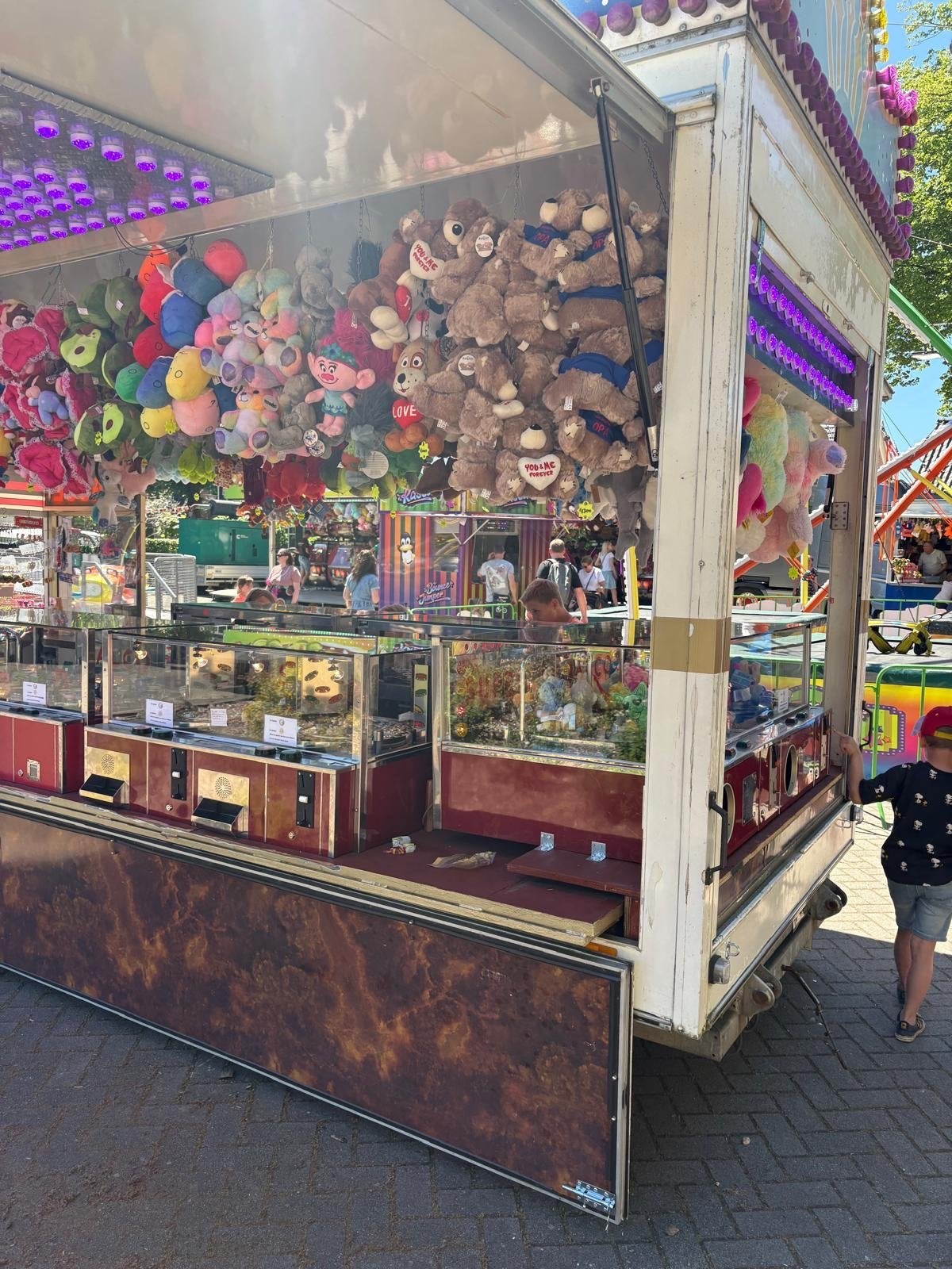 Muntenschuiver Kermisattractie - Compleet met knuffels, Antiek en Kunst, Ophalen of Verzenden