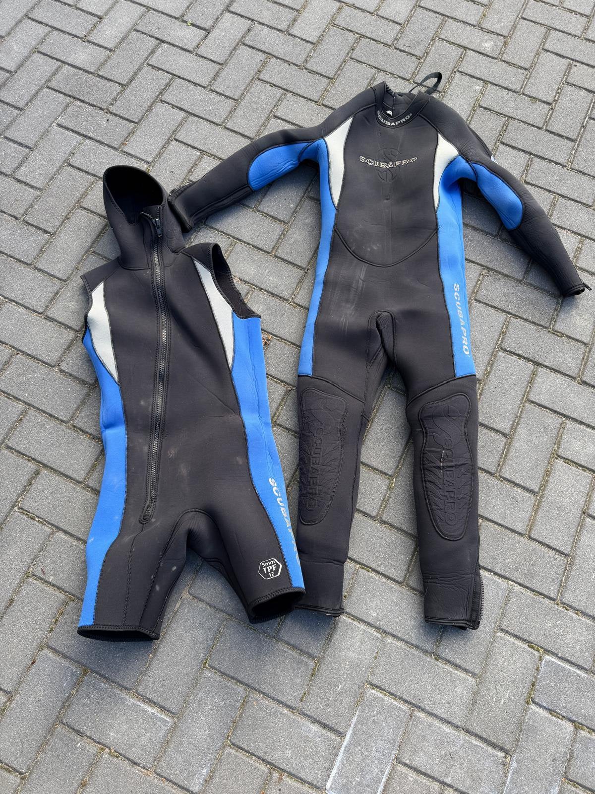 Scubapro tweedelig duikpak 5 mm met shorty zwart/blauw, Ophalen of Verzenden, Zo goed als nieuw, Duikpak