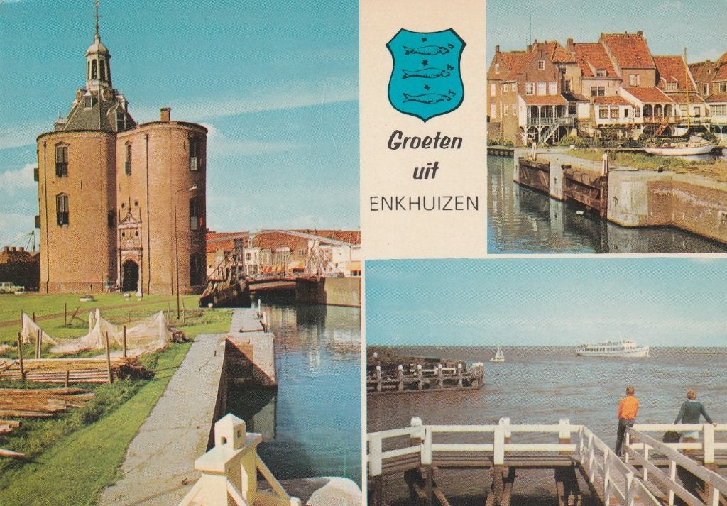 ENKHUIZEN Drommedaris Spui IJsselmeer Groeten, Verzenden, 1960 tot 1980, Gelopen, Noord-Holland