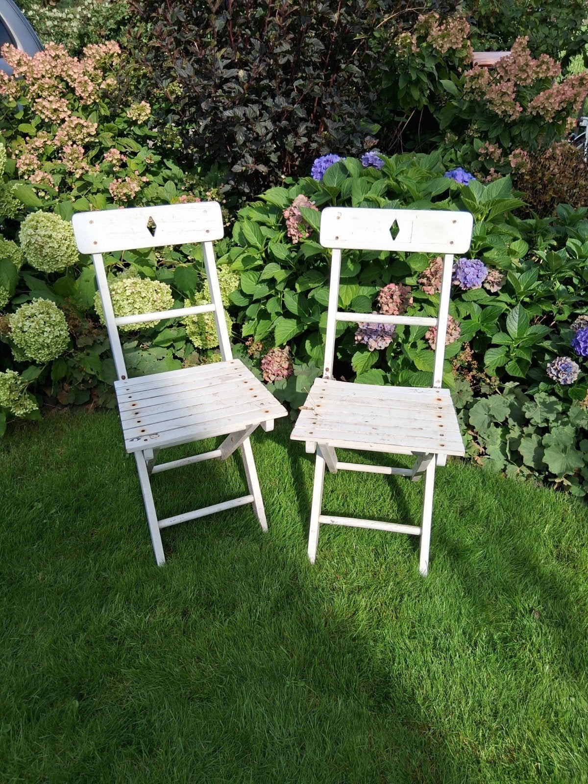 bistro stoeltjes hout en gebruikt., Tuin en Terras, Ophalen
