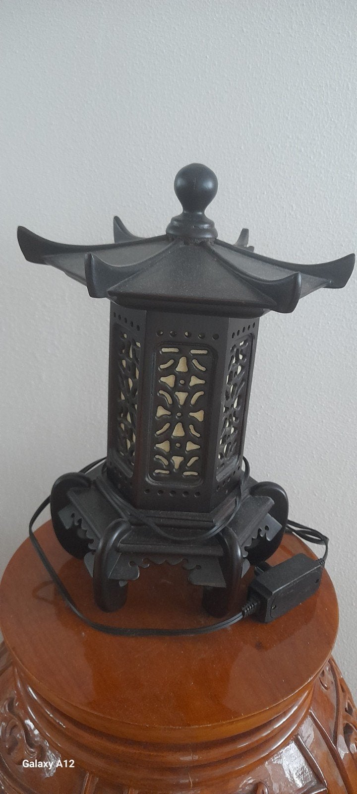 Chinese ebben pagode lamp met dimmer., Ophalen, Zo goed als nieuw