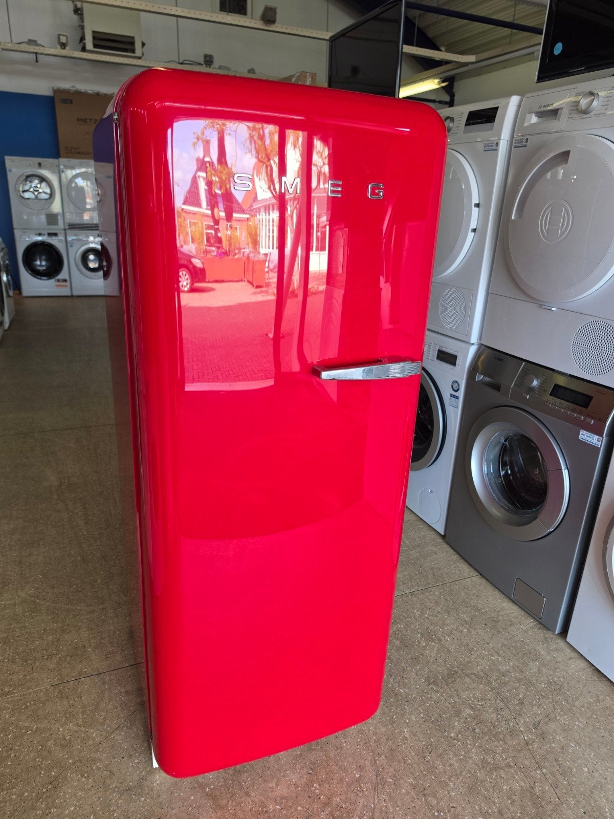 Rode Smeg FAB28LR koelvriescombinatie | Gratis thuis 🚚✅️, Witgoed en Apparatuur, Koelkasten en IJskasten, Zo goed als nieuw, Met aparte vriezer