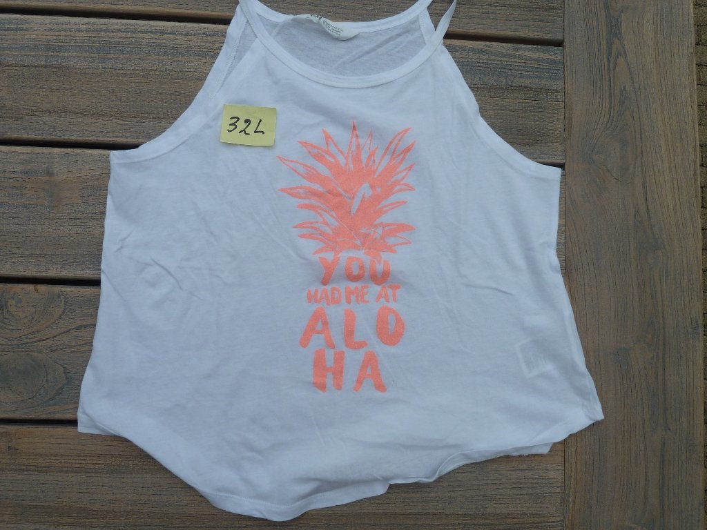 wit meisjes hemdje shirtje (no 32 L), Kinderen en Baby's, Kinderkleding | Maat 158, Gebruikt, Meisje, H&M, Ophalen of Verzenden