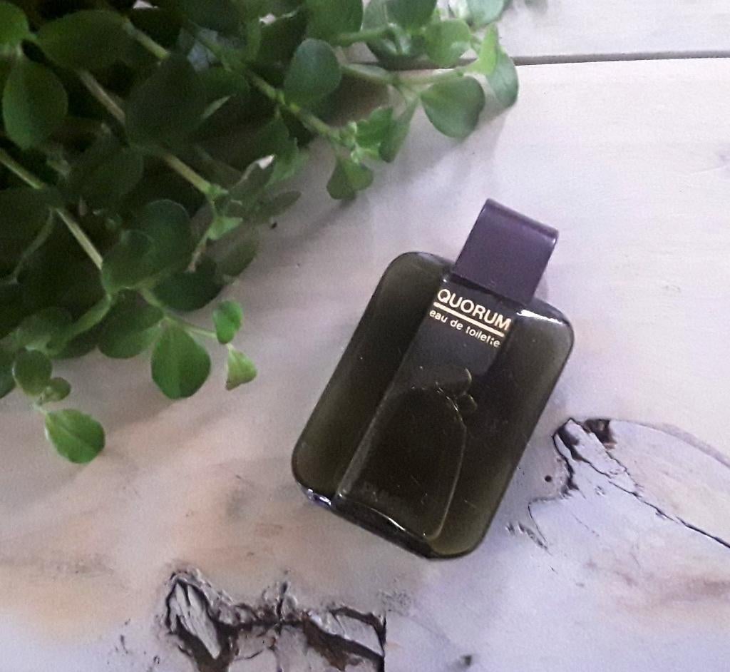 Miniatuur flesje eau de toilette Quorum (Puig), Ophalen of Verzenden, Gebruikt, Miniatuur, Gevuld