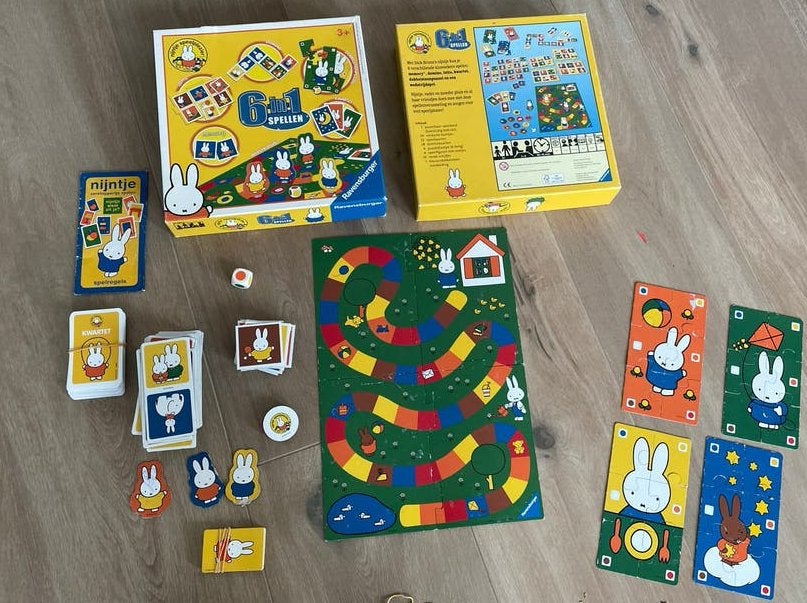 Nijntje 6-in-1 speldoos van Ravensburger, Een of twee spelers, Ophalen of Verzenden, Gebruikt