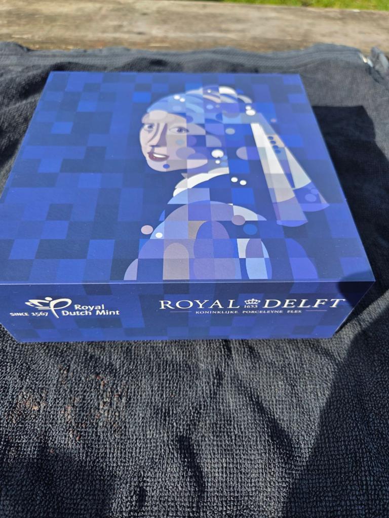 Zilveren Rijder 2023 Royal Delft editie in munthouder, Setje, Koningin Beatrix, Zilver, Overige waardes
