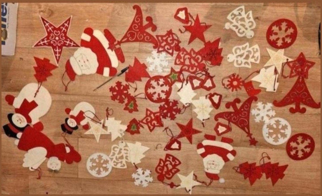 Over de 50 kersthangers van vilt. Vintage, Diversen, Kerst, Ophalen, Gebruikt