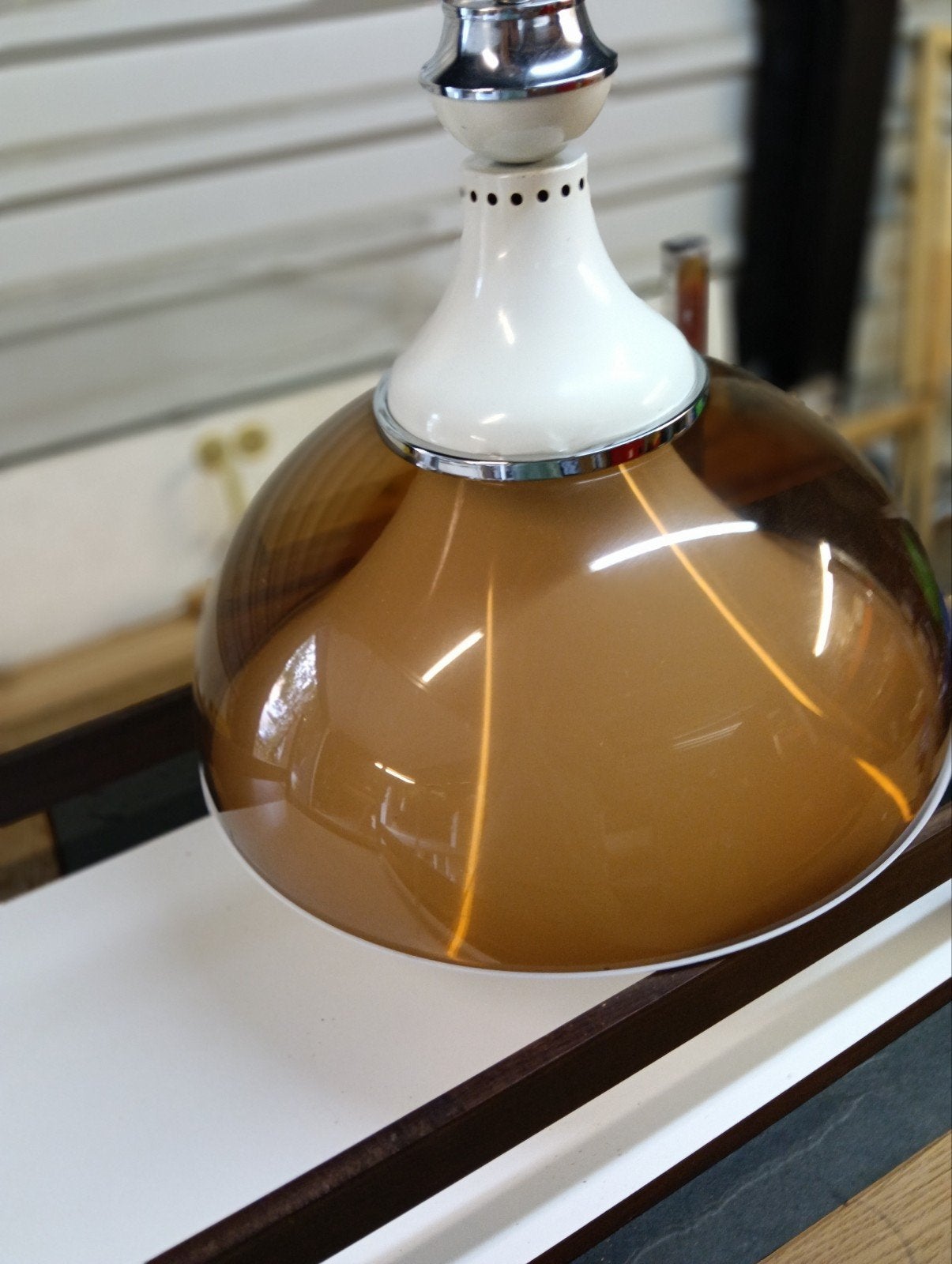 grote vintage hanglamp, Ophalen, Kunststof, Gebruikt, E27 (groot)