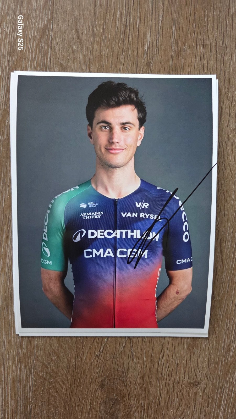 15x20cm foto originele handtekening Olav Kooij Decathlon TDF, Ophalen of Verzenden, Nieuw, Buitenlandse clubs, Spelerskaart