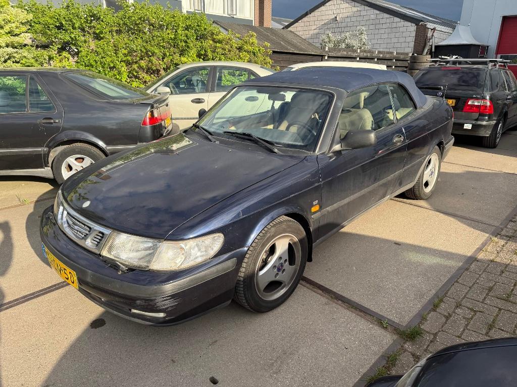 Saab 9-3 2.0 Turbo Automaat Cabrio Blauw 1998, Auto's, Beige, 4 cilinders, Cabriolet, 1600 kg