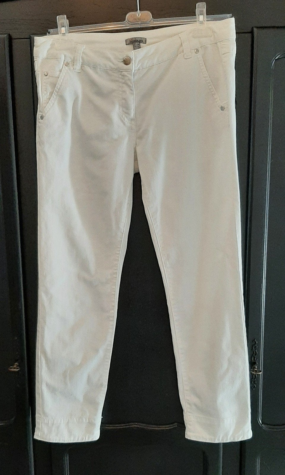 Bandolera jeans/spijkerbroek, wit. Mt. 40. Als nieuw., Maat 38/40 (M), Wit, Ophalen of Verzenden, Zo goed als nieuw