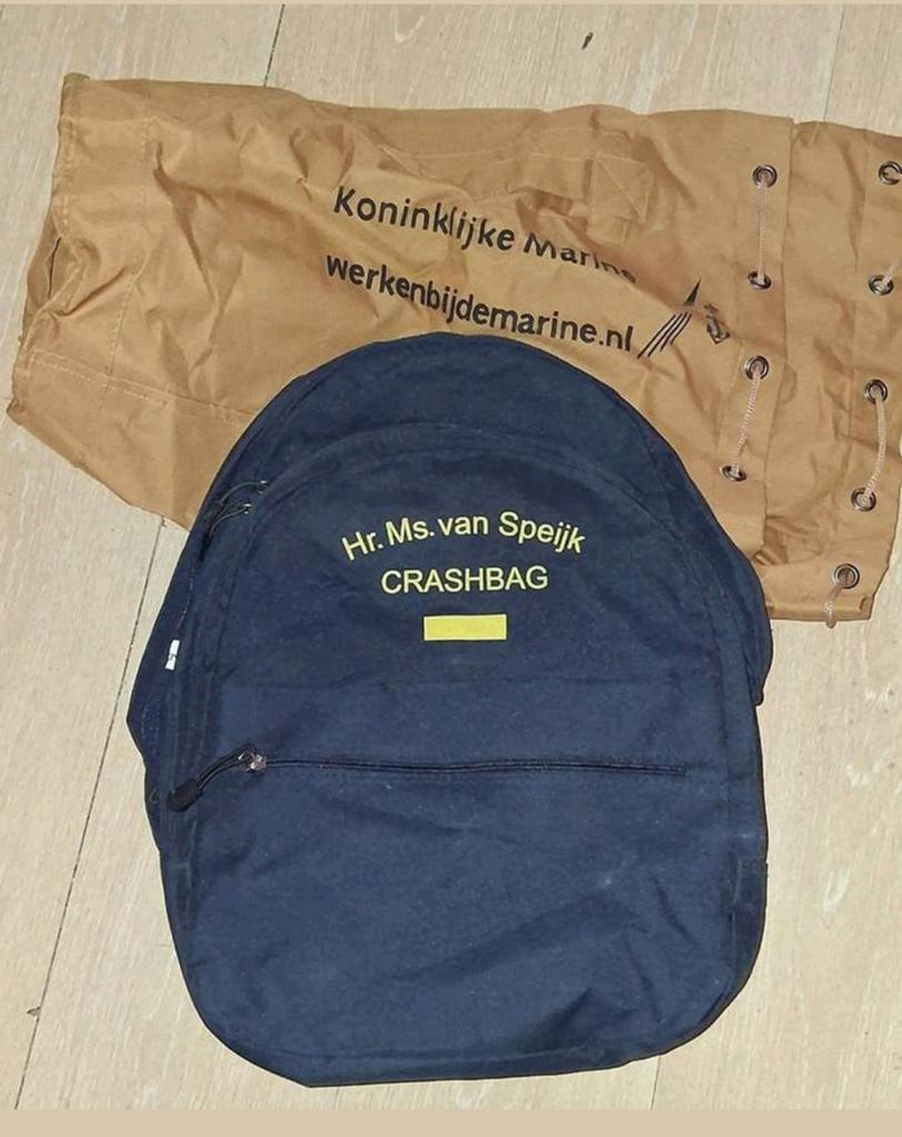 Crashbag en plunjezak Hr. Ms. van Speijk, Ophalen of Verzenden, Marine, Nederland