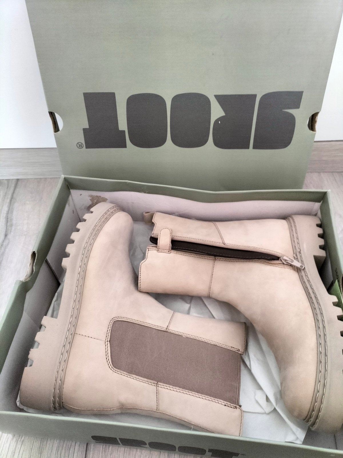 Leren laarzen, Groot, maat 39, nieuw!, Ophalen of Verzenden, Nieuw, Beige, Hoge laarzen