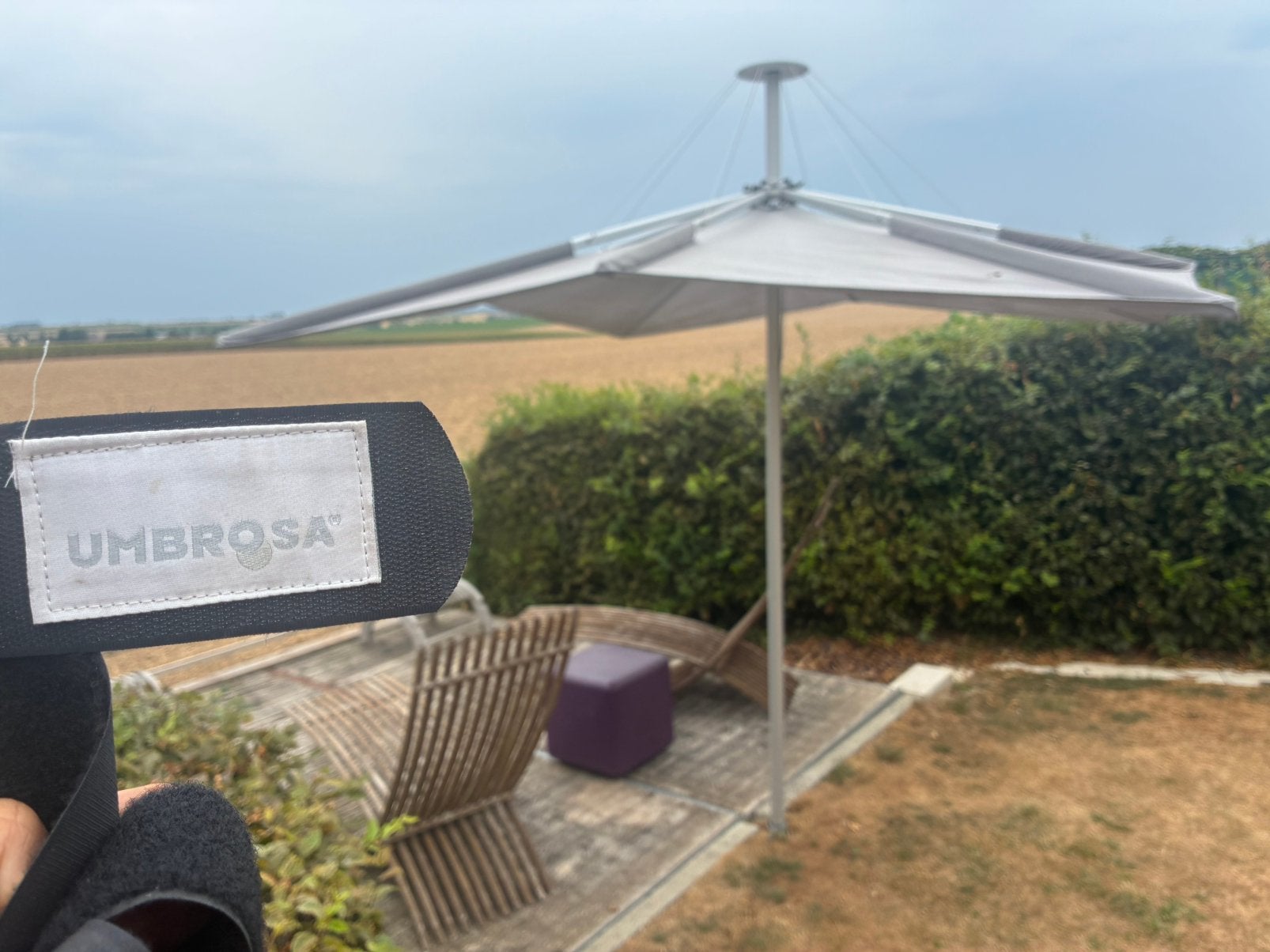 UMBROSA - stormvaste designparasol, Tuin en Terras, Parasols, Ophalen, Gebruikt, 2 tot 3 meter, Waterdicht