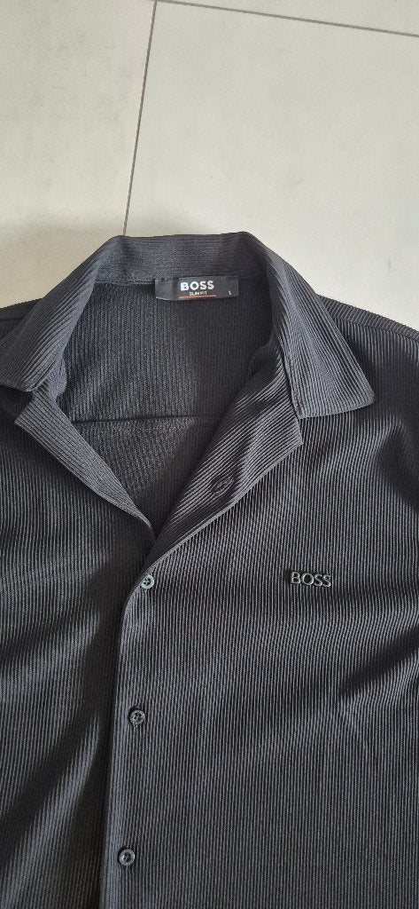 Hugo boss polo blouse zwart L, Ophalen of Verzenden, Zo goed als nieuw, Zwart