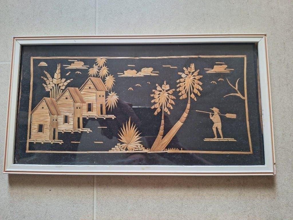 Stro-kunstwerk jaren 50-60, Antiek en Kunst, Ophalen of Verzenden