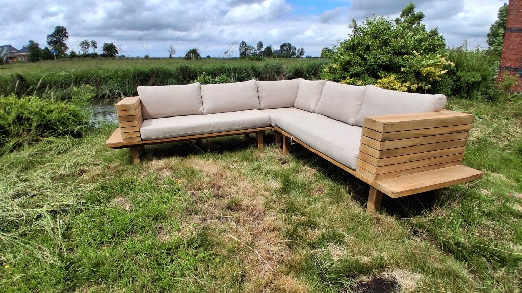 Hardhouten luxe loungeset Acaciahout 250 x 250cm 6 persoons, Ophalen, Gebruikt, Hardhout, 6 zitplaatsen