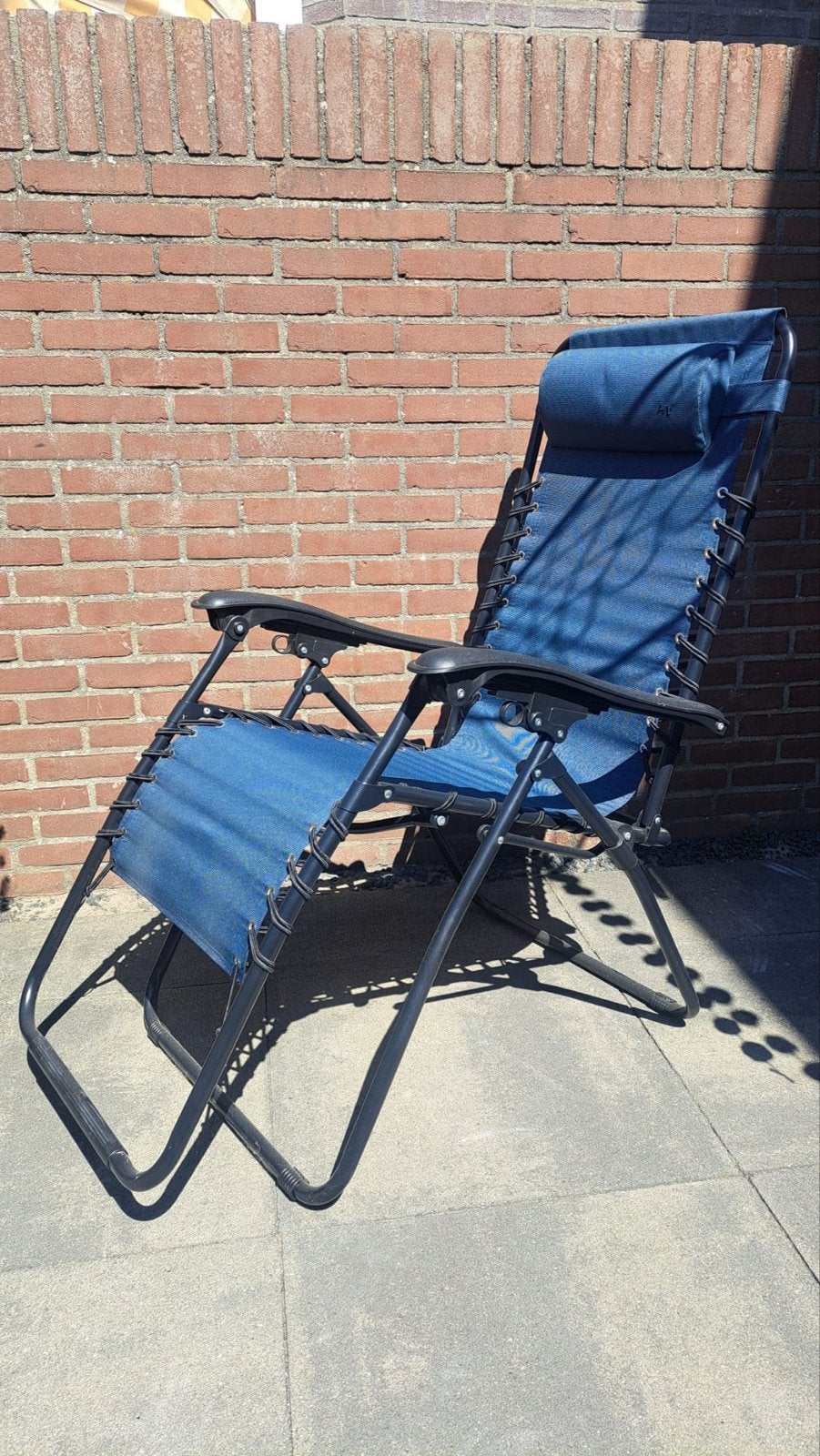 2x Comfortabele blauwe relaxstoel -verstelbaar en inklapbaar, Tuin en Terras, Ophalen, Nieuw, Metaal, Inklapbaar