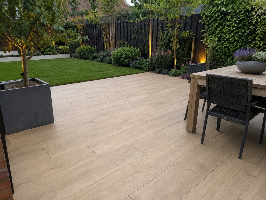 Dolomiti Cortina 120x30x2 cm Keramische Tegel – Houtlook, Tuin en Terras, Tegels en Klinkers, Ophalen, Nieuw, Keramiek, Terrastegels