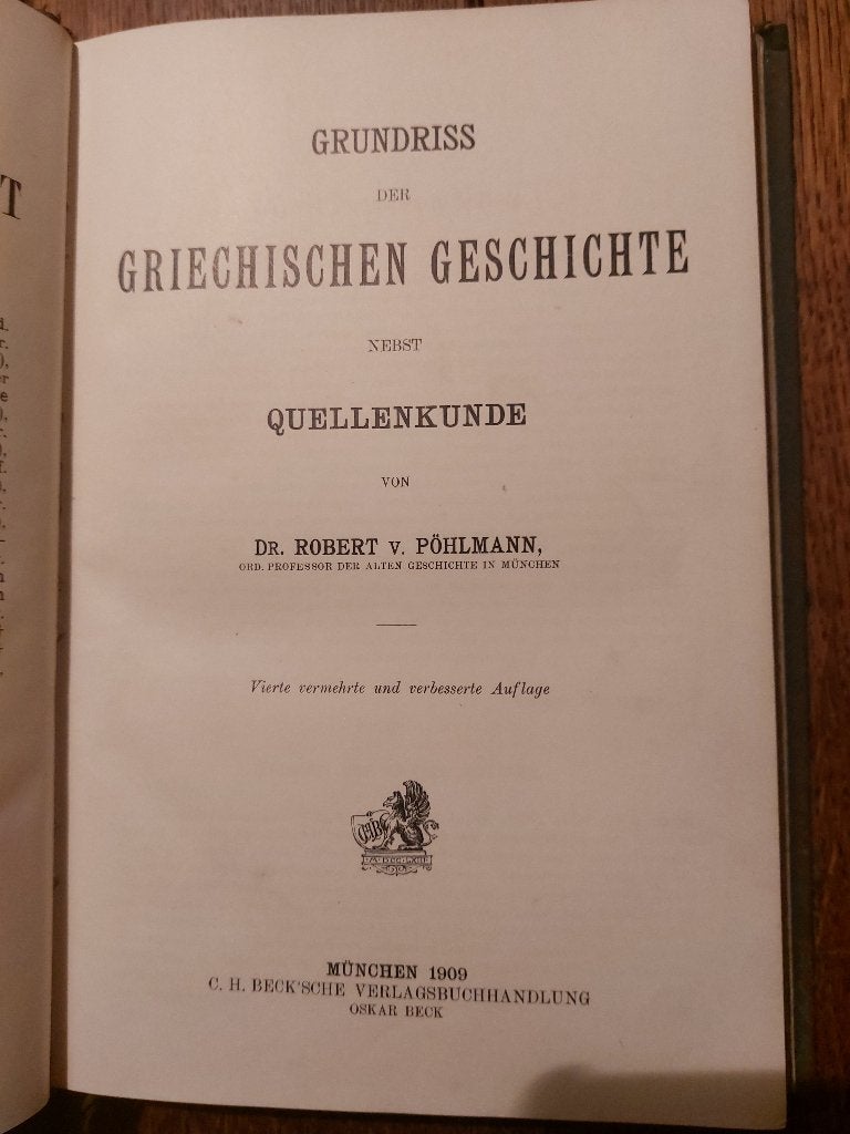 Grundriss der GRIECHISCHEN GESCHICHTE - R. v. Pöhlmann, Gelezen, 14e eeuw of eerder, Europa, Ophalen of Verzenden