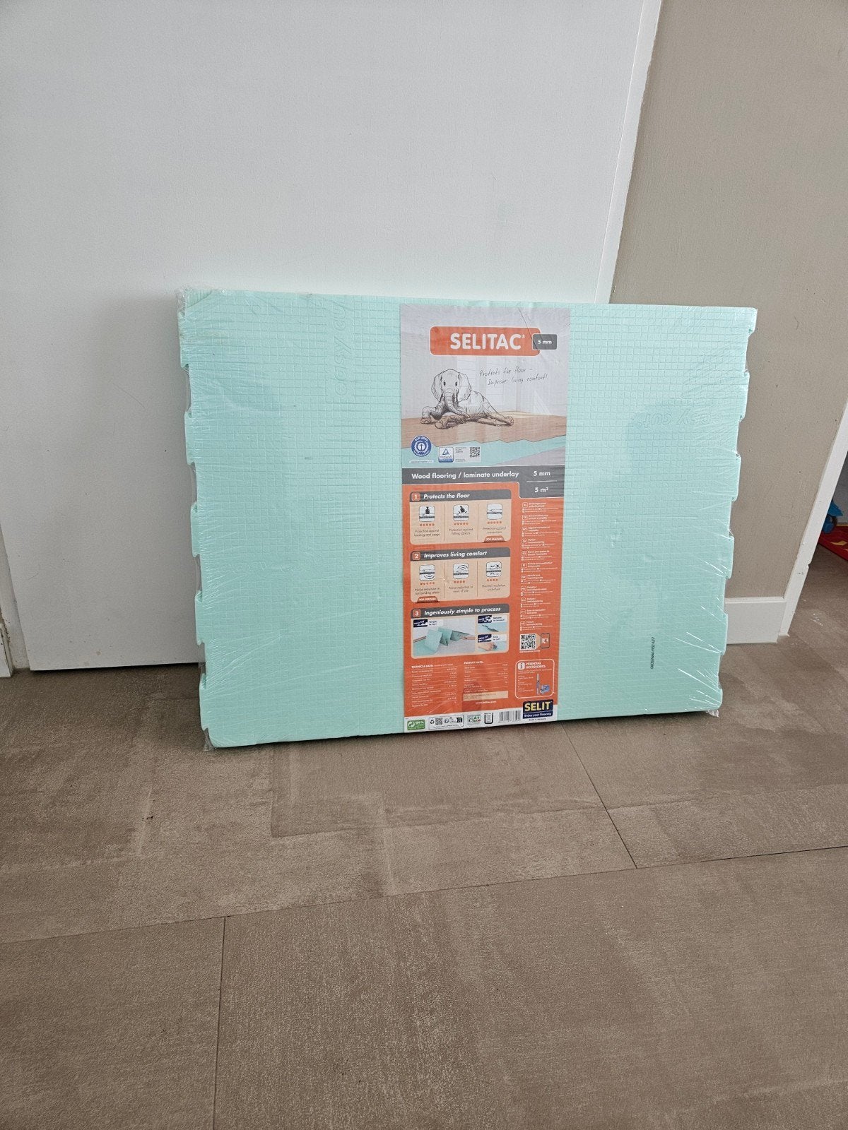 Selitac ondervloer 5mm voor laminaat en parket, Ophalen, Minder dan 50 cm, Nieuw, Minder dan 50 cm
