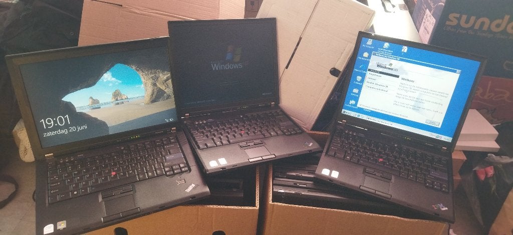 😀 Partij oude Lenovo laptops (core2duo) 16 st. 👌, Computers en Software, Windows Laptops, Gebruikt, 14 inch, HDD, Onbekend, Qwerty