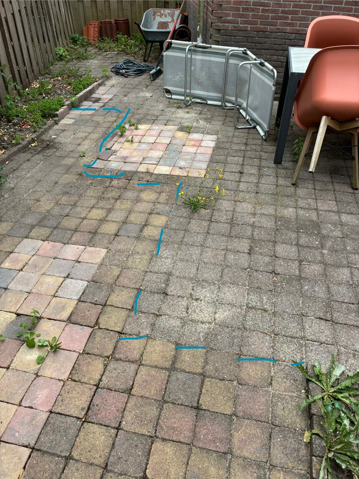 GRATIS tuin tegels 30m2 - 14x14 cm, Ophalen, Zo goed als nieuw, Beton, Terrastegels