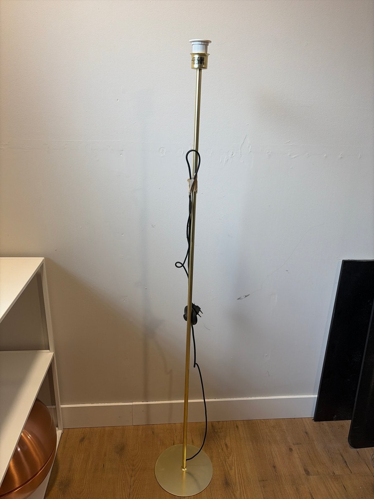 Light & Living Gouden staande lampenvoet met E27 fitting, Ophalen, Gebruikt, E27 (groot), Metaal
