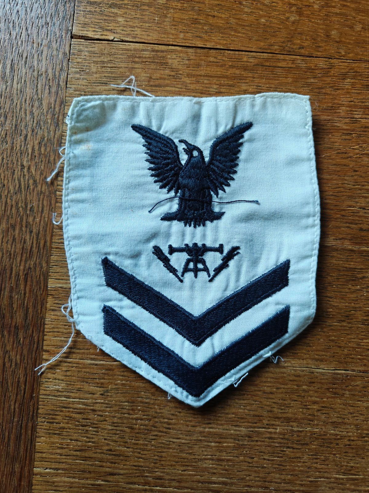 Navy rang patch wit 9, Ophalen of Verzenden, Marine, Amerika, Embleem of Badge