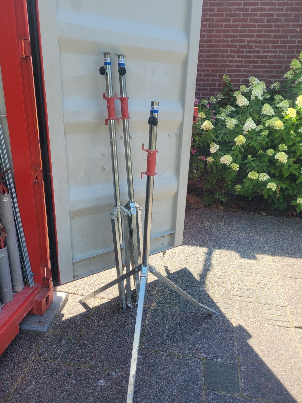 3x Delma statief voor bouwlamp telescopisch, Doe-het-zelf en Verbouw, Bouwverlichting, Ophalen, Gebruikt, Overige typen, Met statief