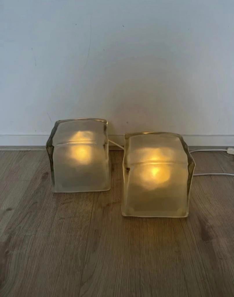 Set van 2 IKEA Iviken 'ijsblokjes' lampen uit de jaren '90, Ophalen of Verzenden