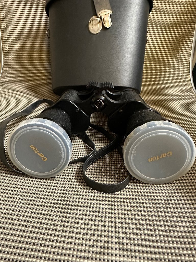 Vintage Carton 10x50 Wide Angle Verrekijker met Draagtas, Ophalen of Verzenden, Zo goed als nieuw, 8 tot 12x