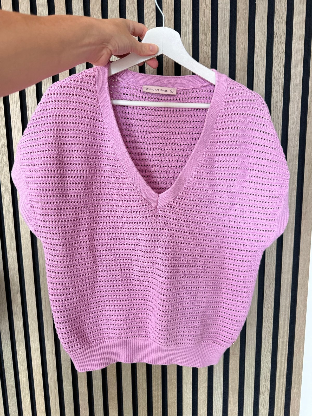 Studio Anneloes Lila Gebreide Top Maat M, Maat 38/40 (M), Paars, Ophalen of Verzenden, Zo goed als nieuw