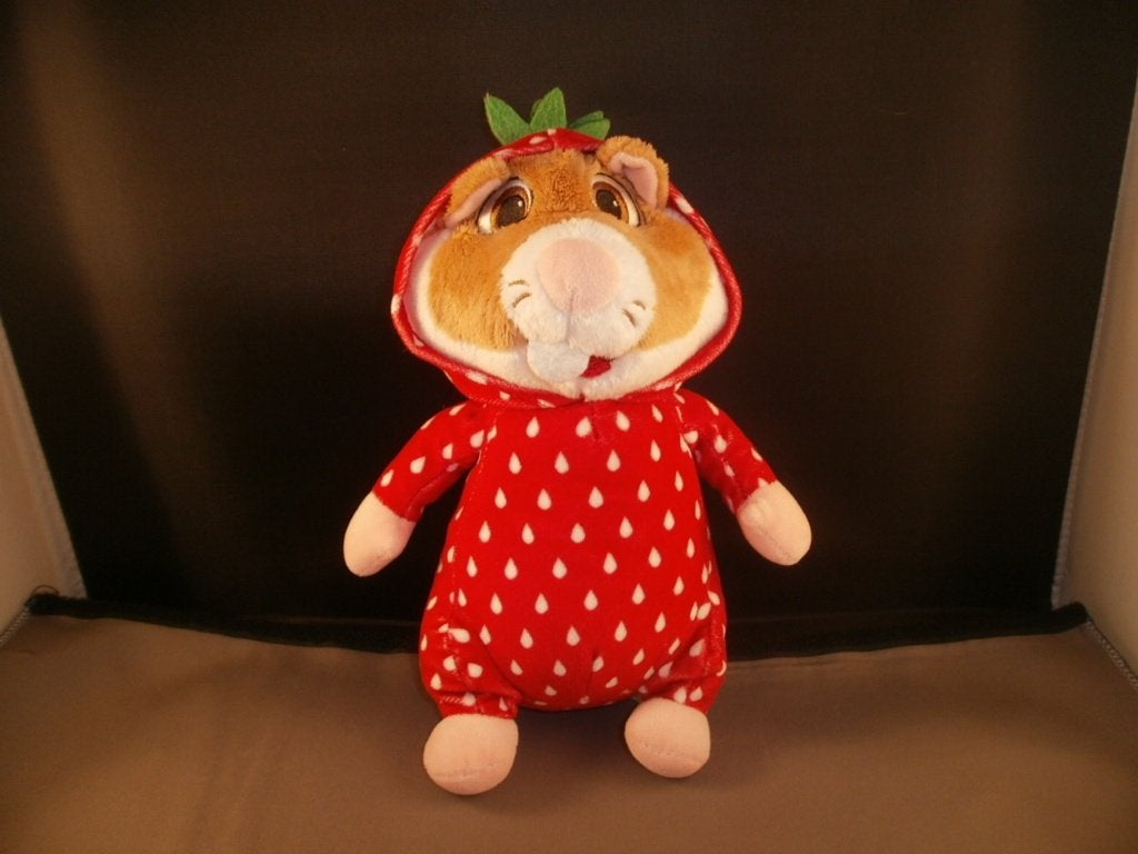 ah hamster in aardbeienpak rood wit gestipt groen takje 22cm, Albert Heijn, Hamster, Ophalen of Verzenden, Zo goed als nieuw