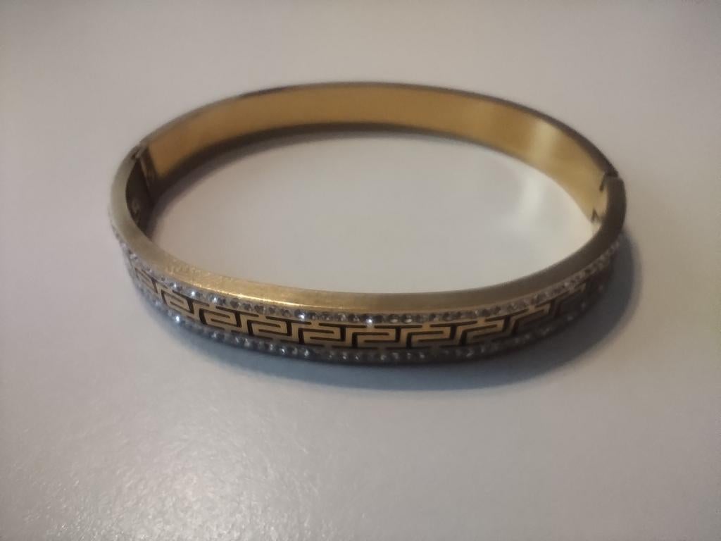 Armband Versace met Strass, Sieraden, Tassen en Uiterlijk, Armbanden, Nieuw, Staal, Goud, Met strass, Ophalen of Verzenden