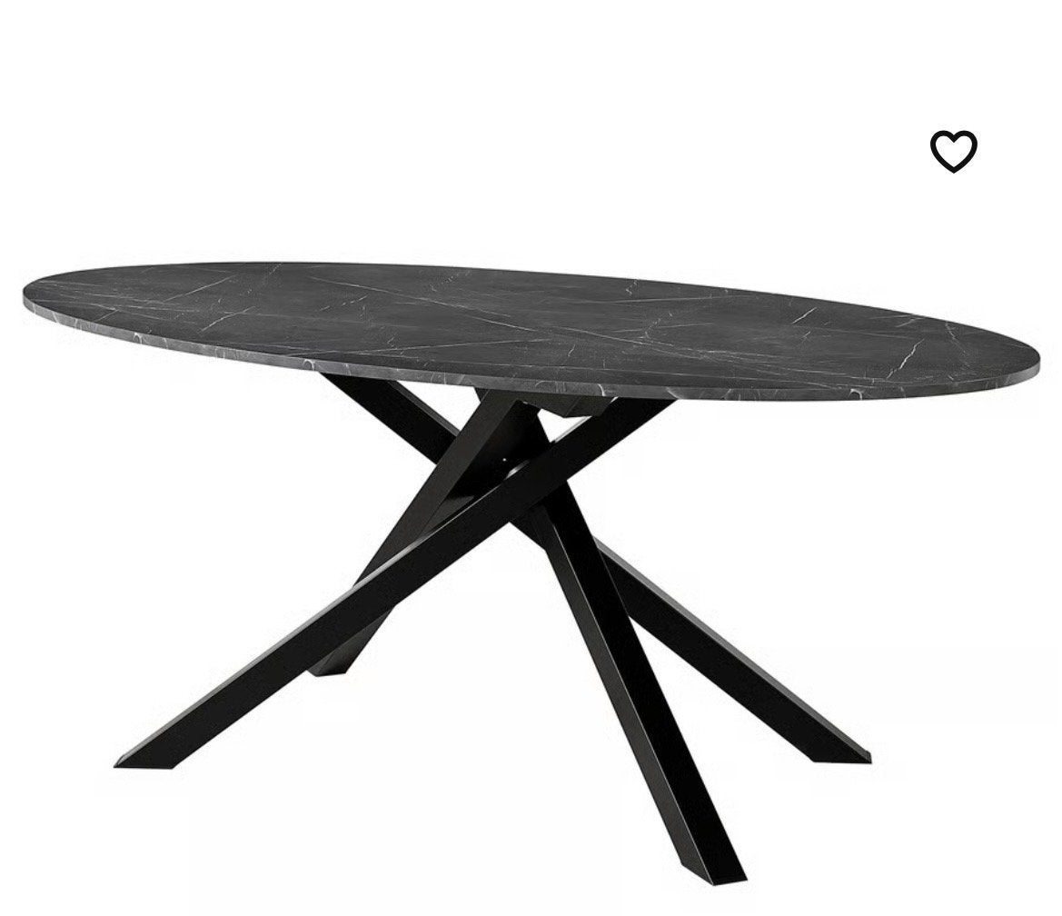 Mariedamm ikea tafel, zwart marmerpatroon, Ophalen, Overige materialen, Gebruikt, 50 tot 100 cm
