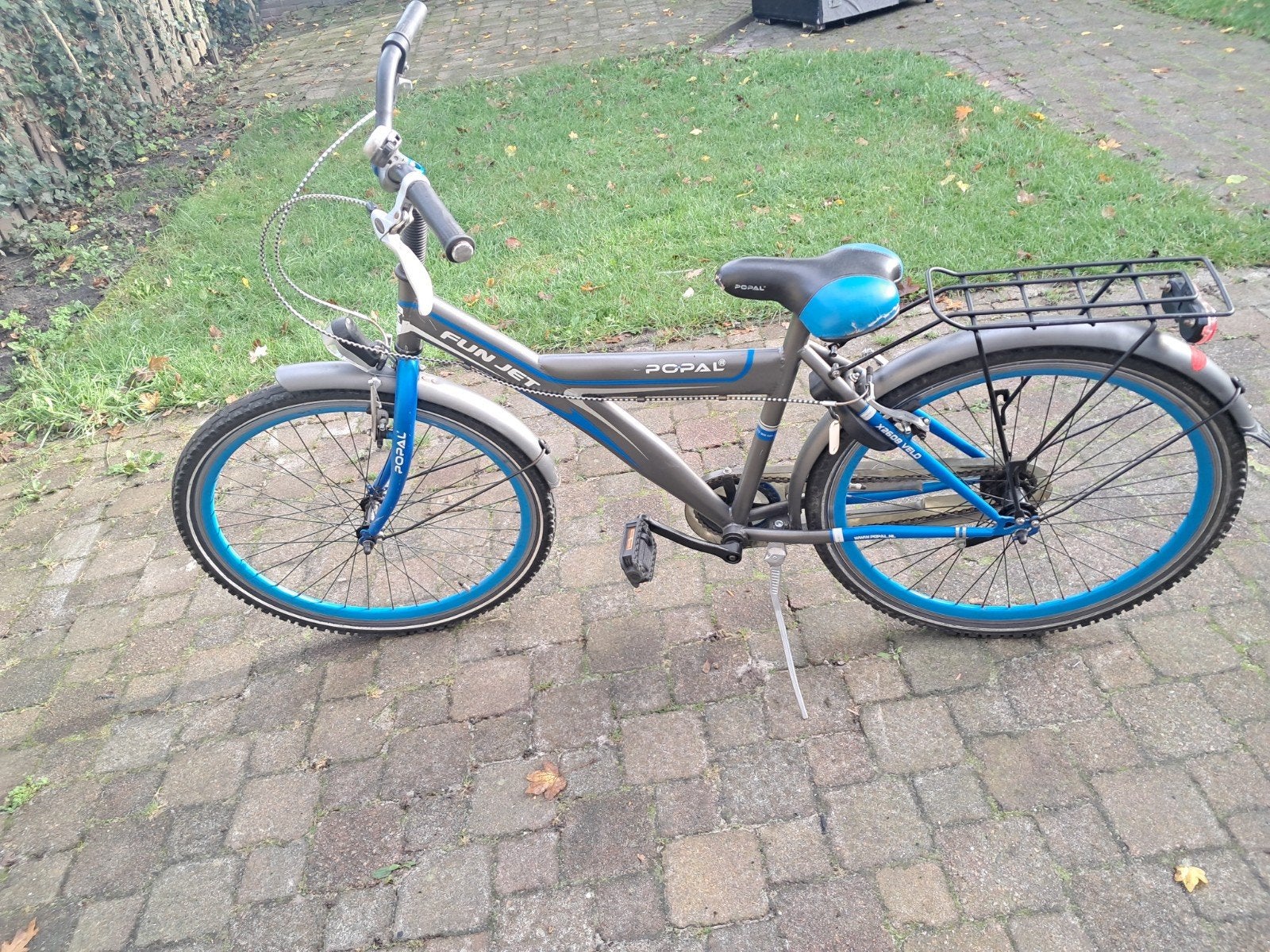Popal Funjet fiets - Grijs/Blauw, Terugtraprem, Gebruikt, Versnellingen, Minder dan 49 cm