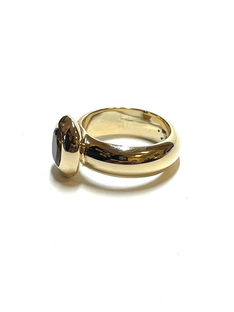14k gouden ring met een citrien, Sieraden, Tassen en Uiterlijk, Ringen, -, -, Ophalen of Verzenden, Zo goed als nieuw