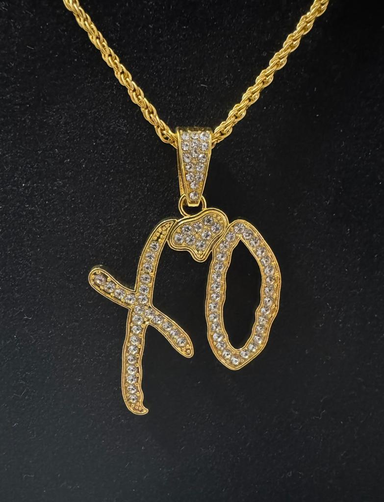 Goudkleurige XO TheWeeknd ketting, Ophalen of Verzenden, Nieuw, Goud, Overige materialen