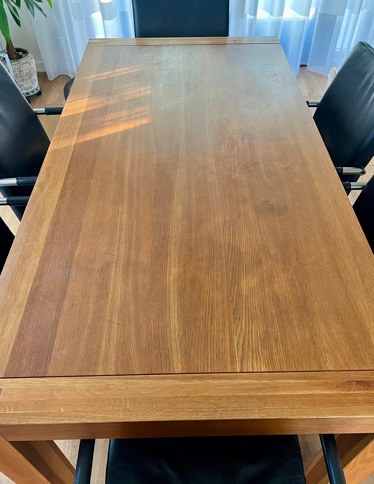 Massief eiken eetkamertafel 90x160 cm., Huis en Inrichting, Tafels | Eettafels, Ophalen, 50 tot 100 cm, Zo goed als nieuw, 150 tot 200 cm